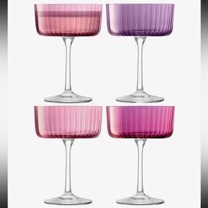 New In Box LSA Gems Champagne/Cocktail Glasses Set of 4